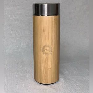 Weight Watcher Bamboo Tumbler Double Mounted Stainless Steel Hot Cold Coffee Tea